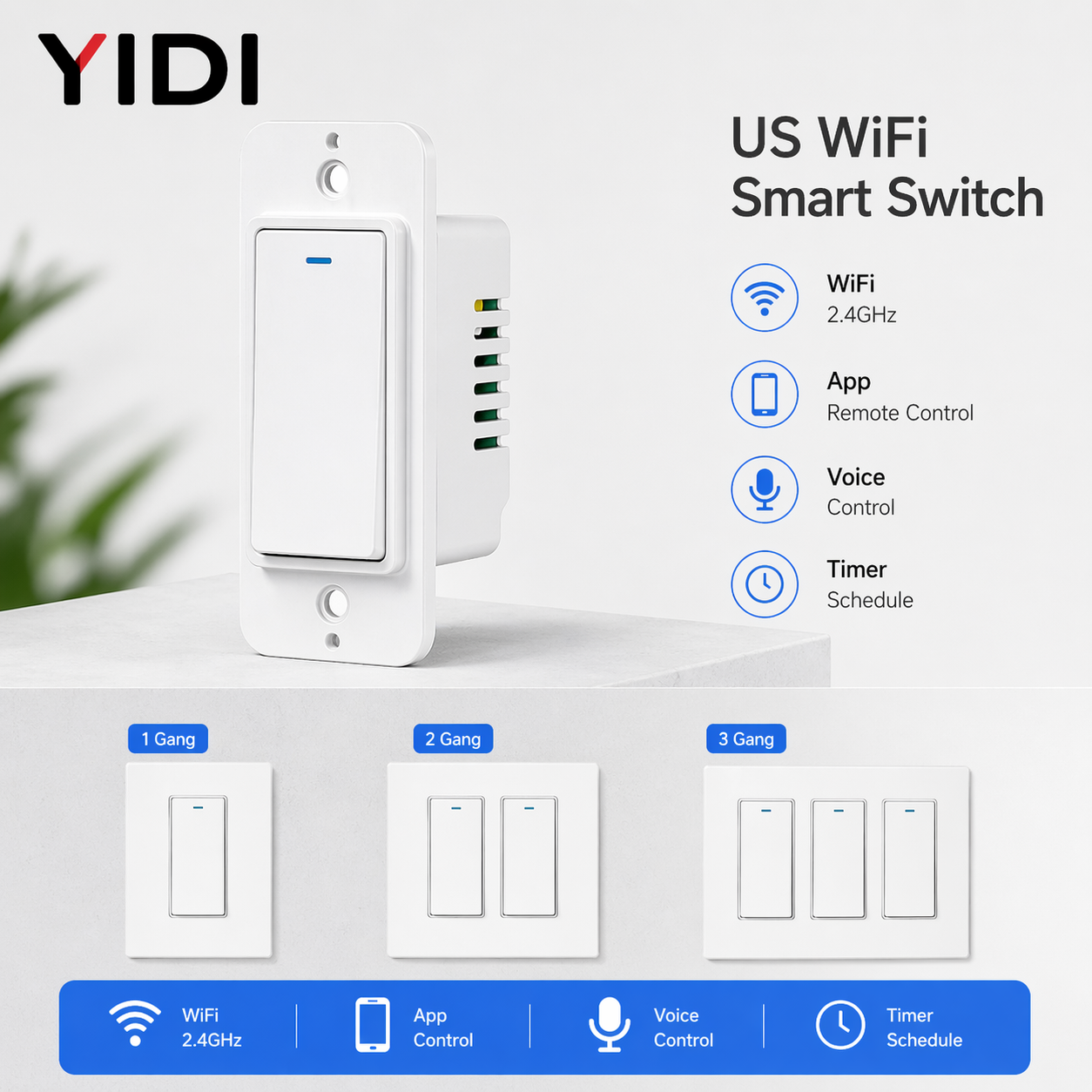 Tuya WiFi スマートプッシュボタンライトスイッチ 1/2/3/4 ギャング 110V 230V APP リモート音声制御 Alexa Google US AU BR