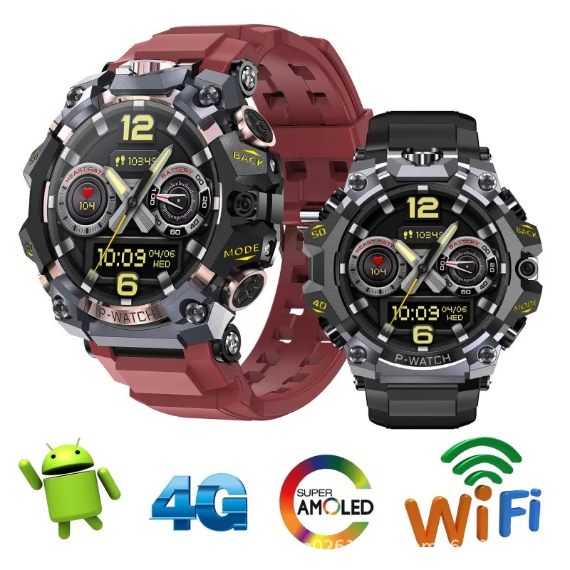 1.508 インチ Amoled ラウンドスクリーンスマートウォッチ、GPS ナビゲーター 4G SIM カード WIFI HD カメラ Bluetooth ビデオ通話スマートウォッチ男性用