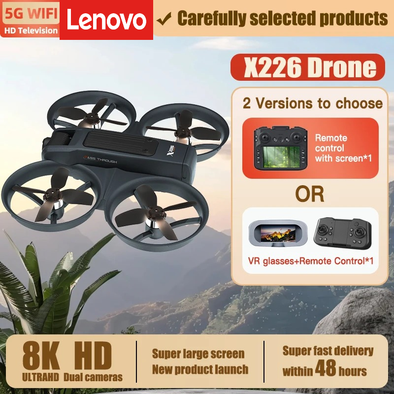 レノボ X226/VR RC ドローン 8K プロフェッショナル 4K HD デュアルカメラブラシレスモーター 5G WIFI FPV 障害物回避 Quadcopter ドローンおもちゃ