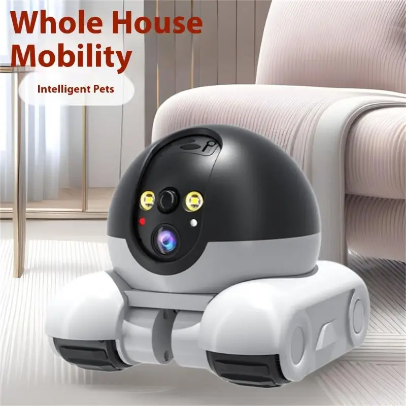 ペット監視カメラ | 360°ロボットカメラ、ベビーペットカメラ、双方向対話、動体検知、犬/猫/赤ちゃん/高齢者
