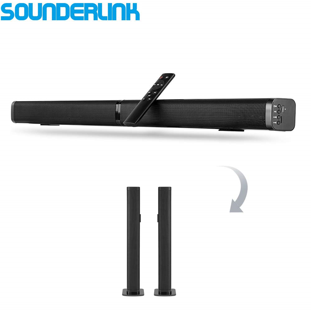 Sounderlink ワイヤレス取り外し可能な Bluetooth テレビ 37 インチサウンドバースピーカーホームシアターサポート光学 SPDIF AUX HDMI 互換