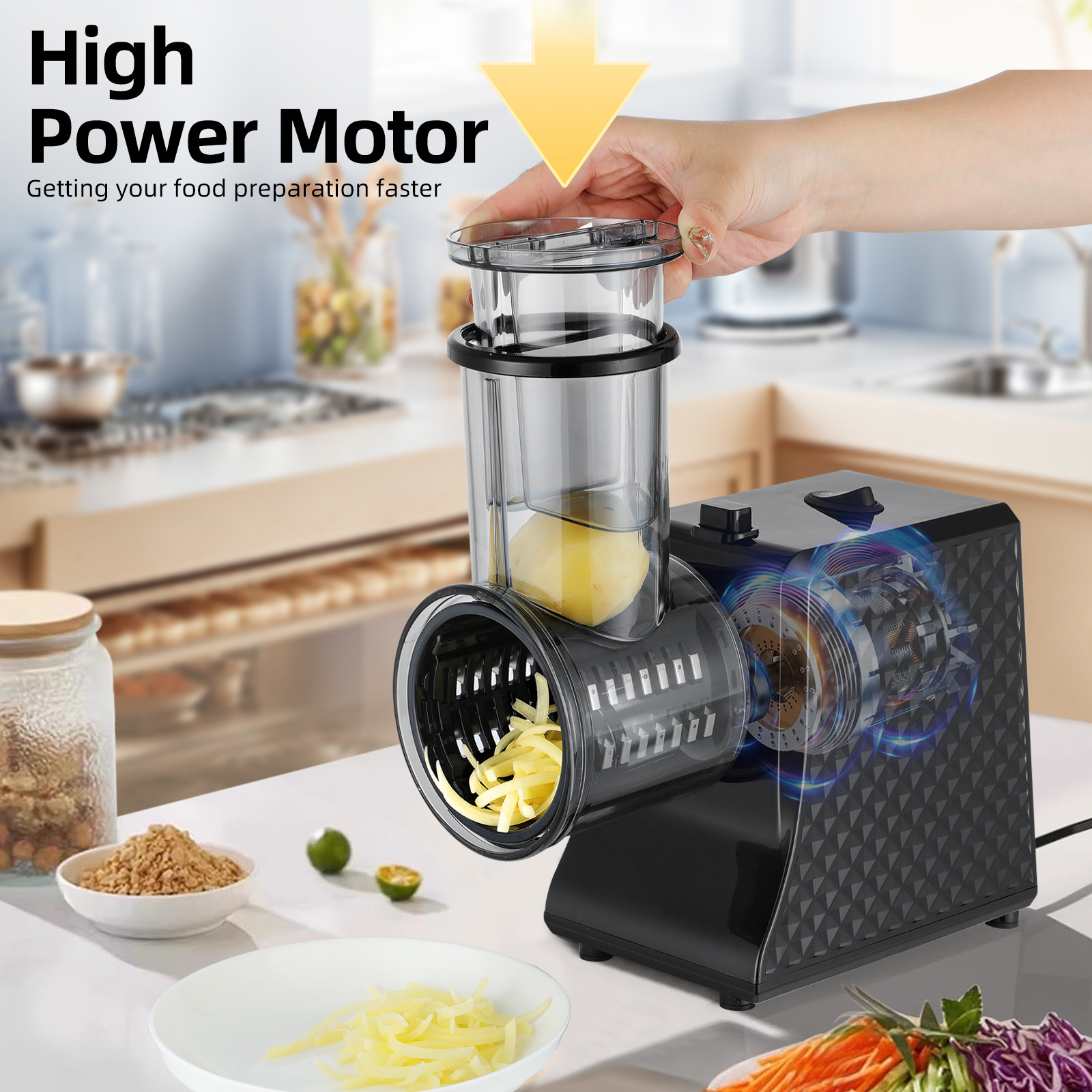 電気家庭用全自動野菜スライサーシュレッダー多機能キッチンサラダメーカー機