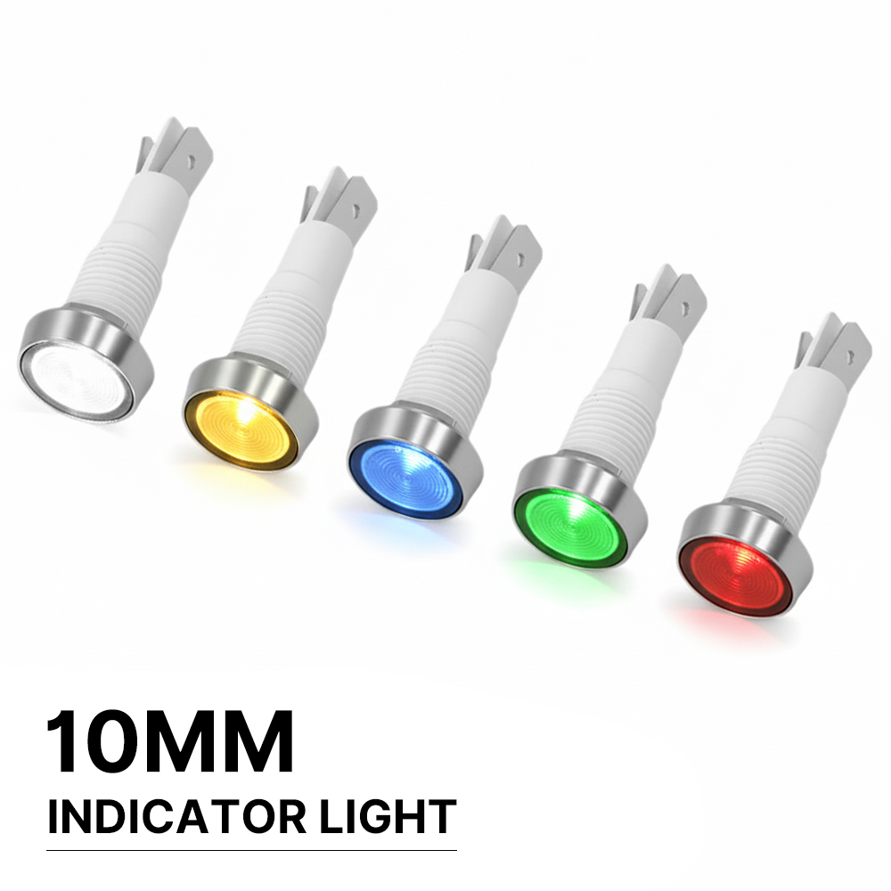 FILN 10/25 個 10 ミリメートル IP67 防水インジケータライト LED パイロット警告ランプ 2 ピン 12V-24V カーボートコントロールパネルのカスタマイズ用