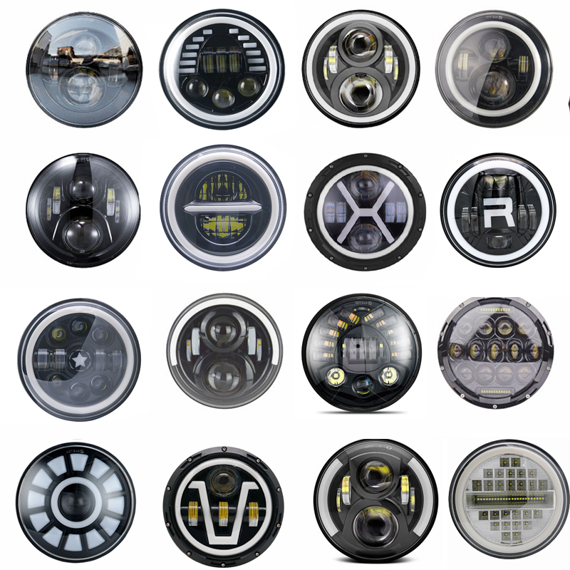 7 インチ 5.75 インチ LED 自動ヘッドライトオートバイ LED ヘッドライト DRL エンジェルアイハーレーヤマハジープランダ Niva 都市車 H4 ヘッドランプ