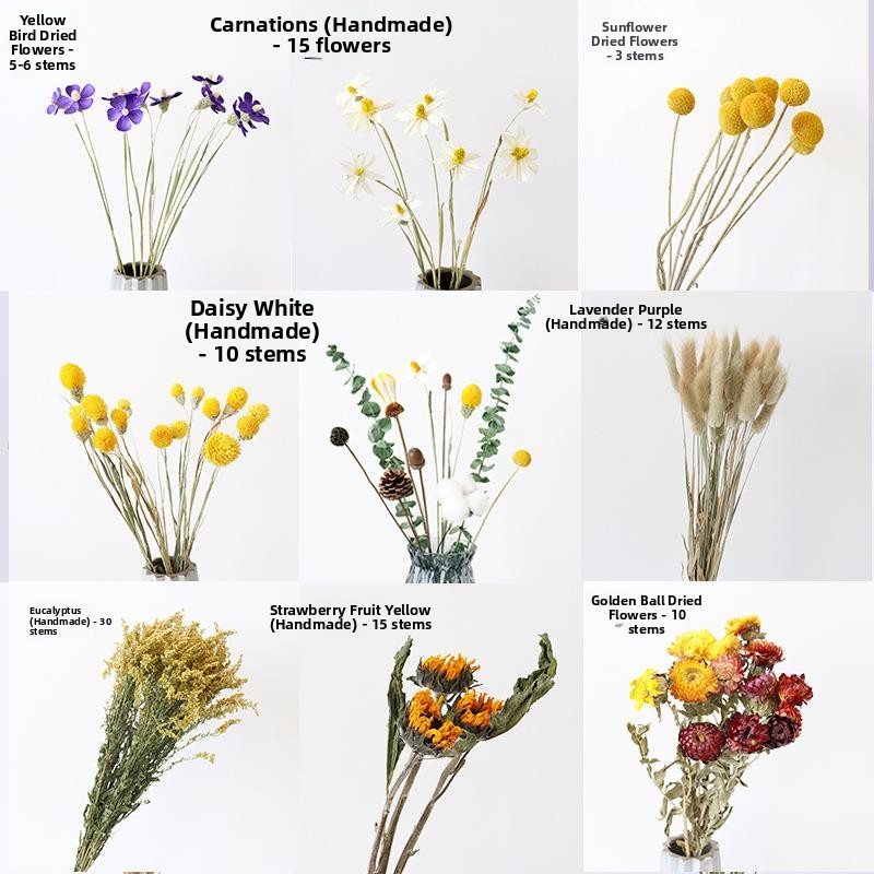 ドライフラワー花束 DIY 素材永遠の花コットンリビングルームの装飾本物の花ドライフラワー家の装飾アクセサリー