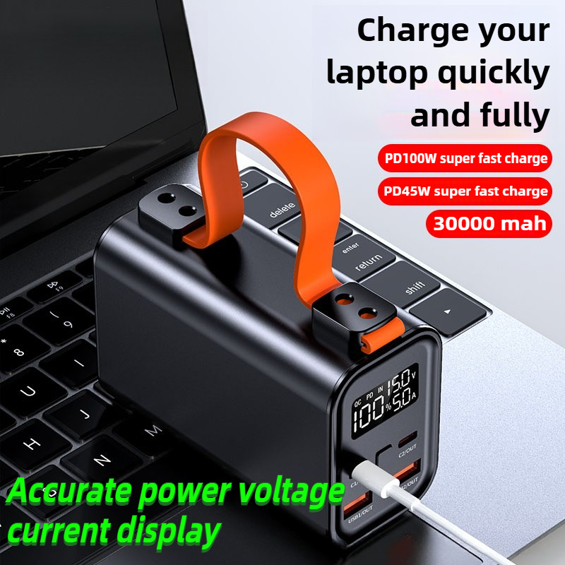 100W ラップトップパワーバンクデュアルポート超高速充電 30000mAh 大容量電話用ユニバーサル