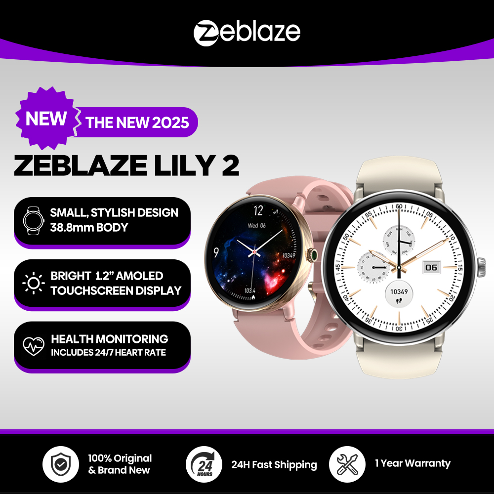 新しい 2025 Zeblaze LILY 2 音声通話女性スマートウォッチ ダブルストラップ 1.2 "HD AMOLED ディスプレイ健康監視スポーツスマートウォッチ