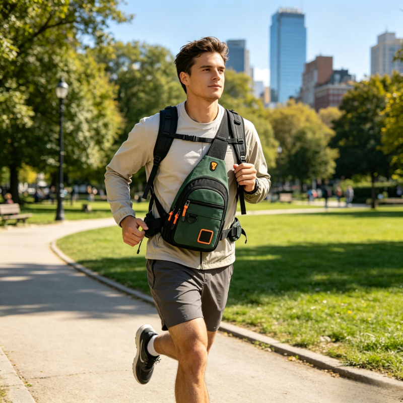 Lightweight Waterproof Men Crossbody Chest Bag, 3‑Color Optional for Hiking Cycling Daily Outdoor Activities