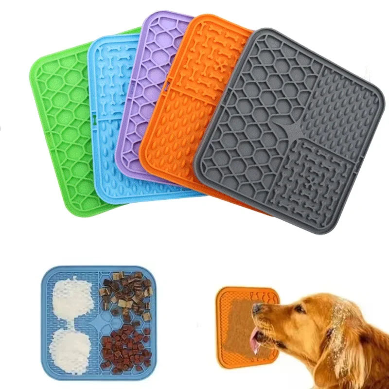 ペットシリコンなめるマット犬の遅い給餌プレートバス気晴らし吸盤マットペットの訓練給餌用品