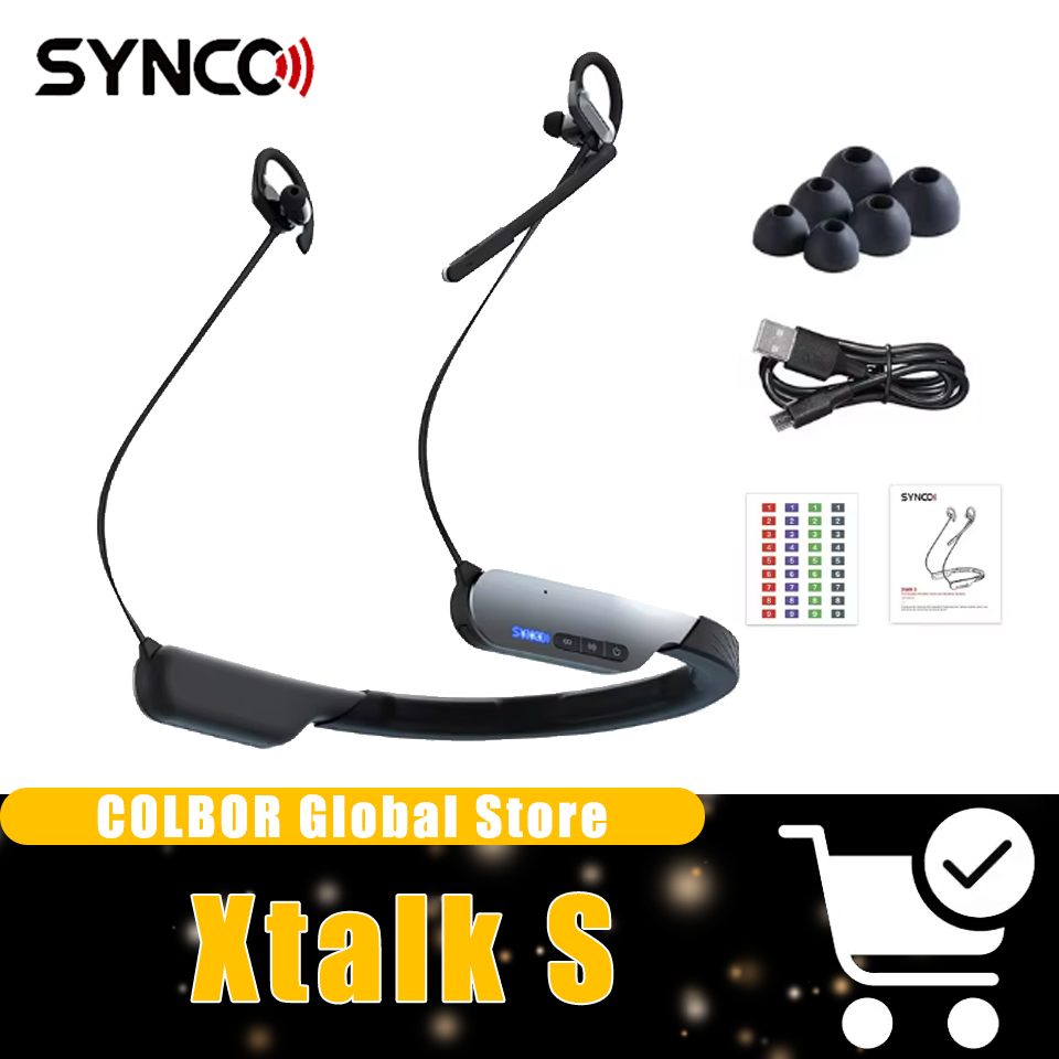 Synco Xtalk S 2.4G 全二重ワイヤレスインターコムヘッドセットシステム 9 時間ランタイム 屋外スポーツジム結婚式会場用