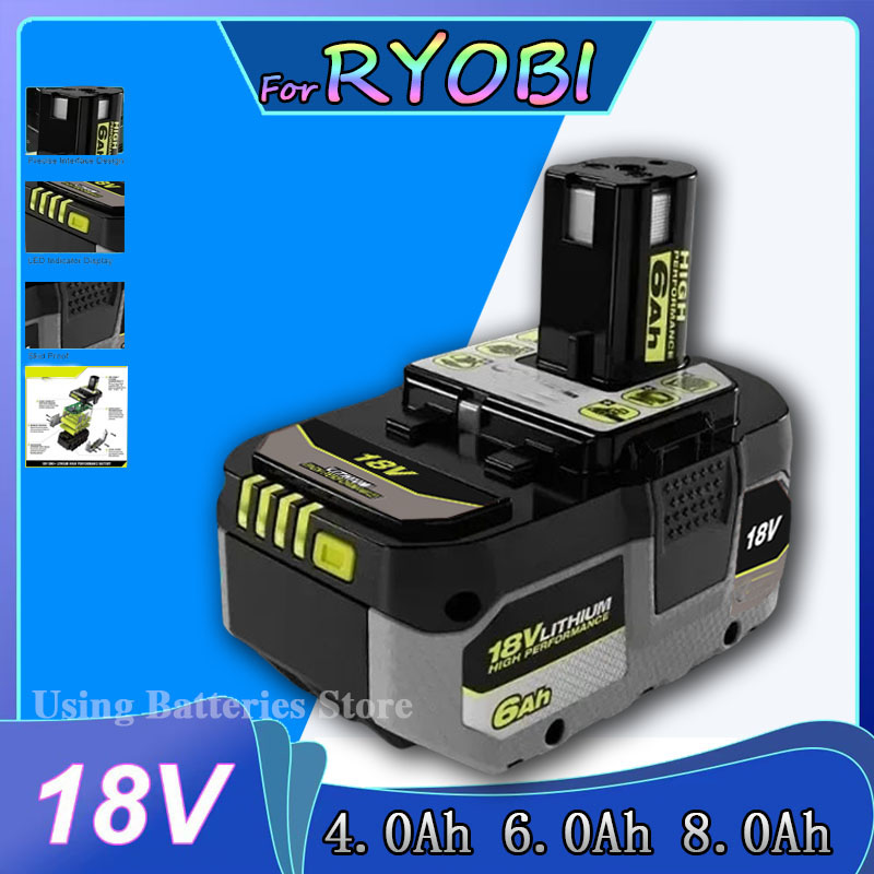 For RYOBI  high-performance lithium battery 18V no memory effect, low self discharge, suitable for all tools P104,P107