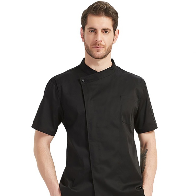 半袖シェフシャツユニセックスコックコートホテルレストラン制服男性女性キッチン服ペストリーウェイター着用