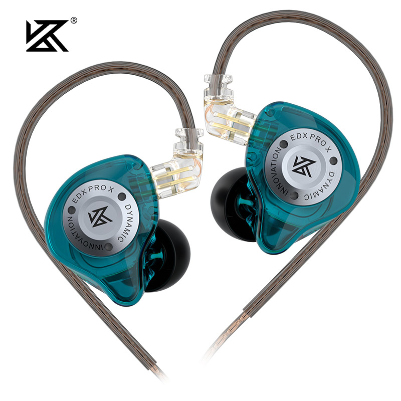 KZ EDX PRO X IEM イヤホンダイナミックドライブ HiFi 重低音サウンドイヤホンスポーツ音楽ノイズキャンセリングヘッドセット取り外し可能なケーブル付き