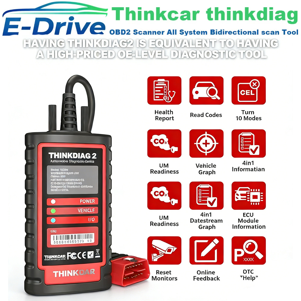 2026 THINKCAR Thinkdiag 2 フラッシュ済み DZ/XD/XP/PD ソフトウェアのサポート すべてのシステム診断 PK DBScar 7 VII サポート CAN FD プロトコル