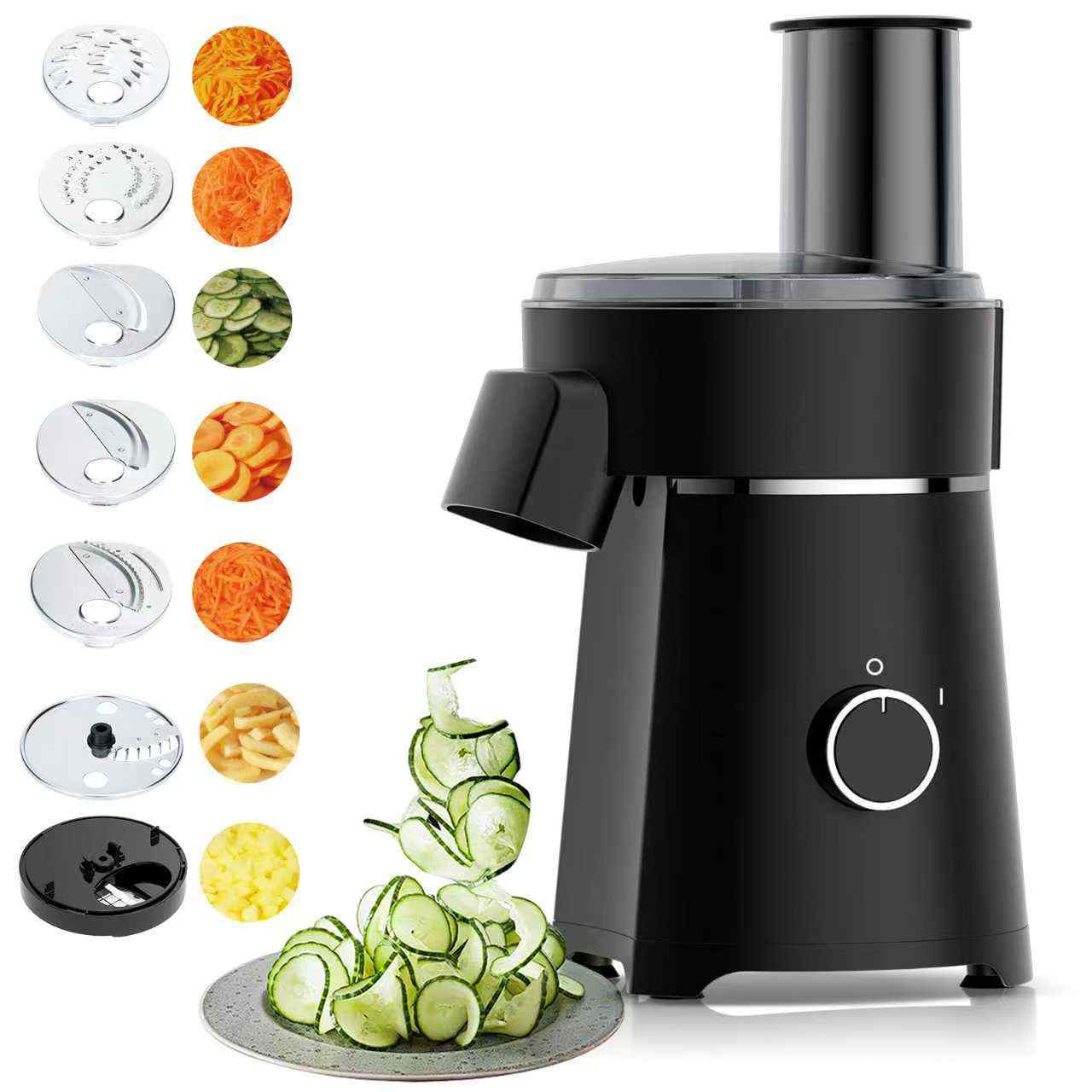 多機能フードプロセッサー電動野菜カッター、スライス千切りチョッピングキッチン家電簡単できれいなデザイン