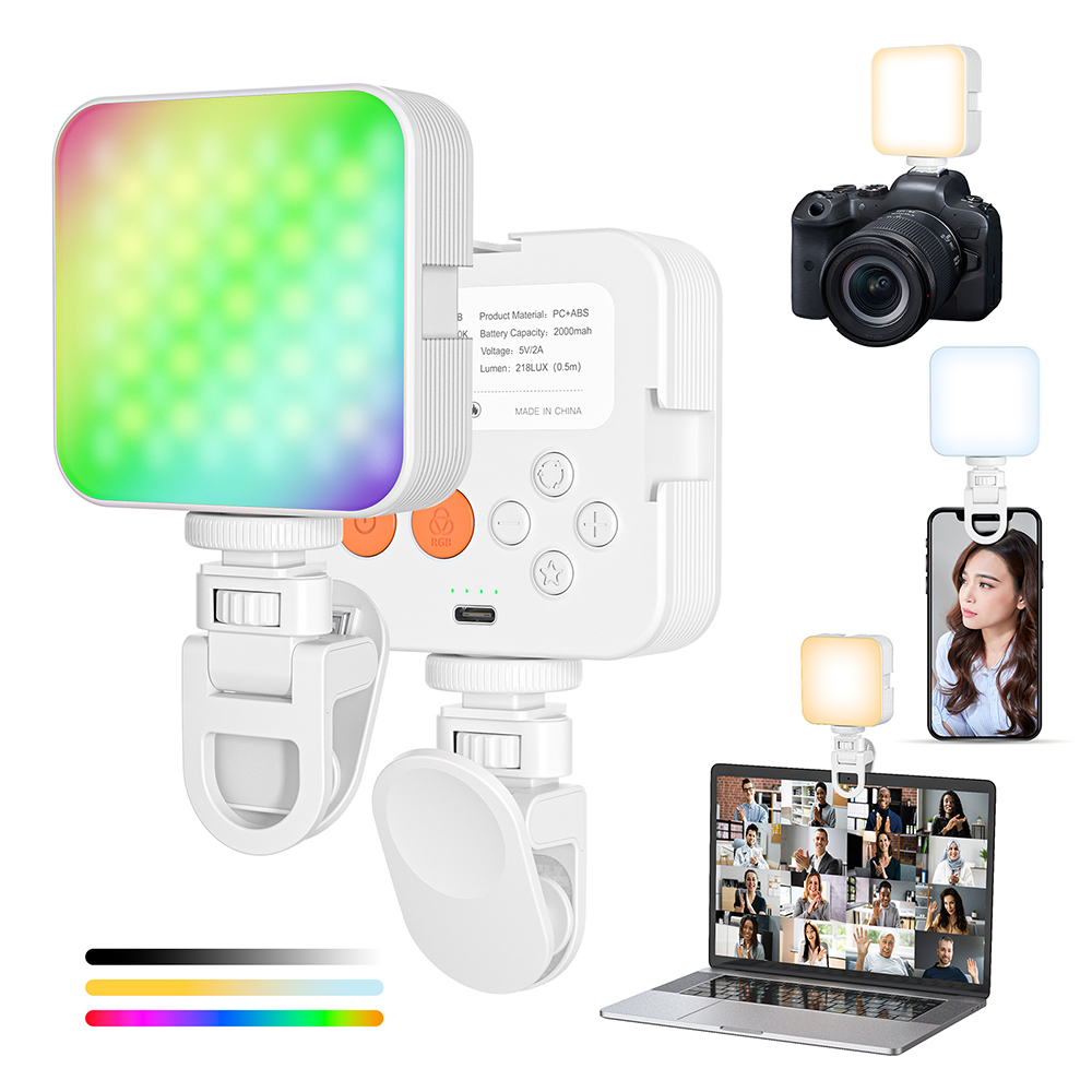 MIAOTU ポータブル LED Selfie ライト iPhone Samsung iPad 携帯電話ラップトップクリップリングフラッシュ補助光写真ビデオ写真
