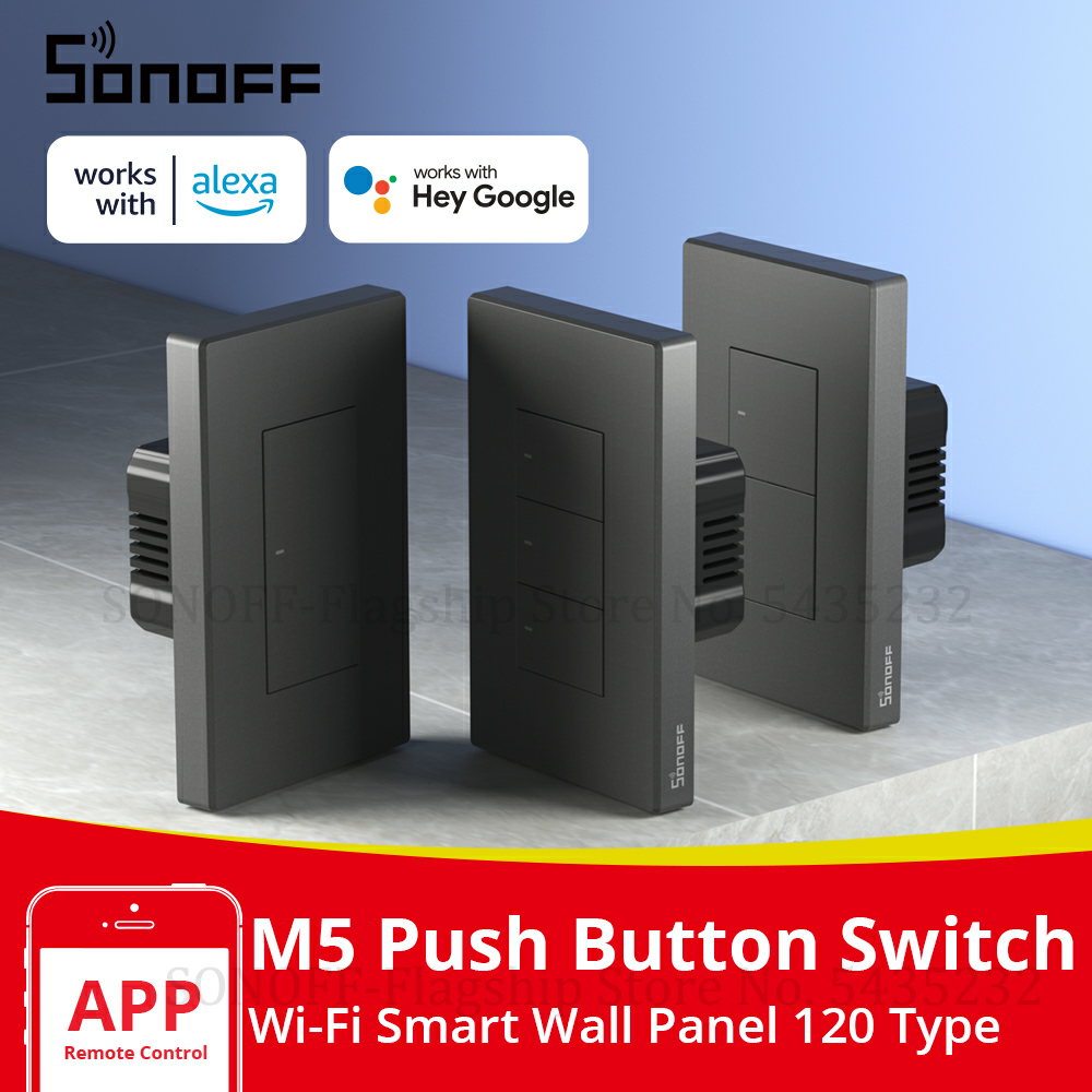 SONOFF M5 SwitchMan スマートウォールスイッチ 120 タイププッシュボタンスイッチ 1/2/3 ギャングスマートホーム壁パネルアプリリモコンサポート R5