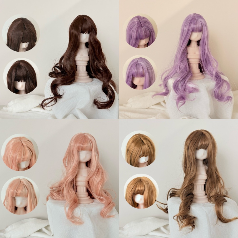 フルエアバンロングビッグウェーブドールウィッグソフトミルクシルクヘア 1/3 1/4 1/6 BJD 人形マルチカラー人形交換用ヘアアクセサリー