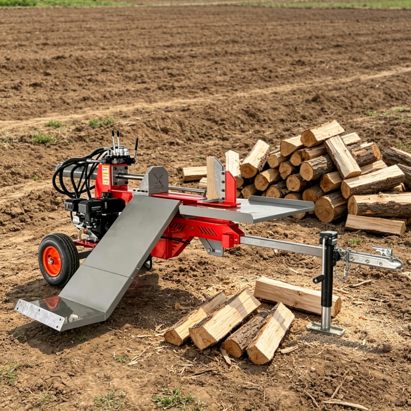 カスタマイズされた薪スプリッター 35T オートリターン油圧スタート 7HP エンジン薪割り林業収穫、EPA 準拠