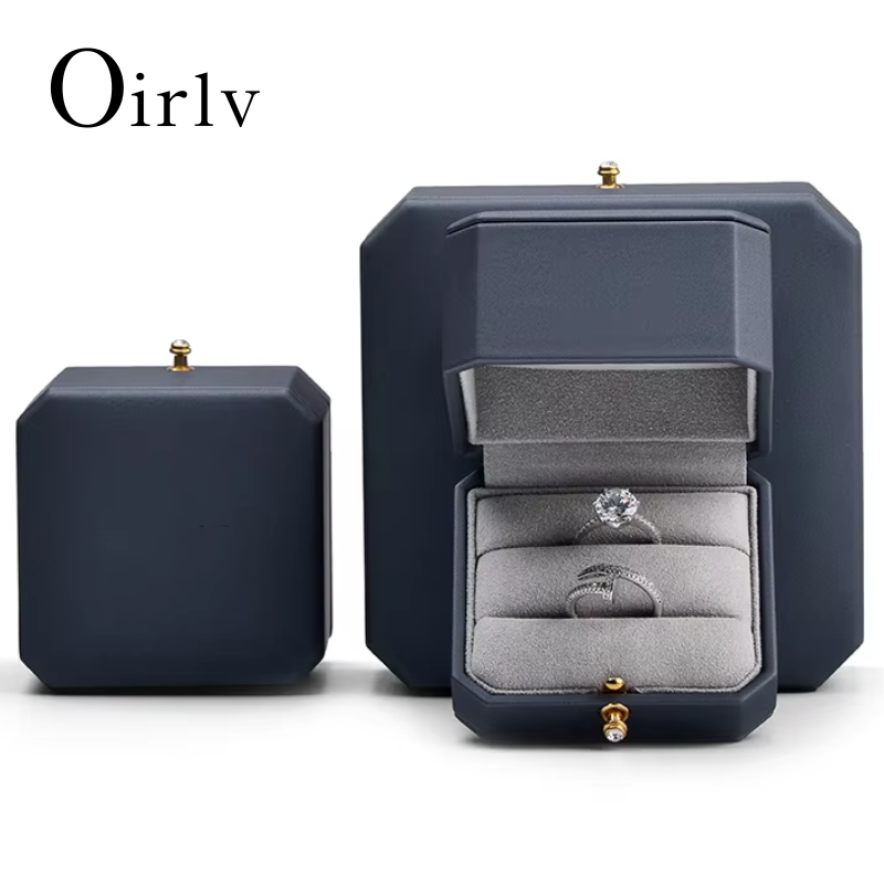 Oirlv グレージュエリーボックスイヤリング結婚指輪ボックス Pu レザージュエリーボックスブレスレットネックレスイヤリンググレージュエリー梱包箱
