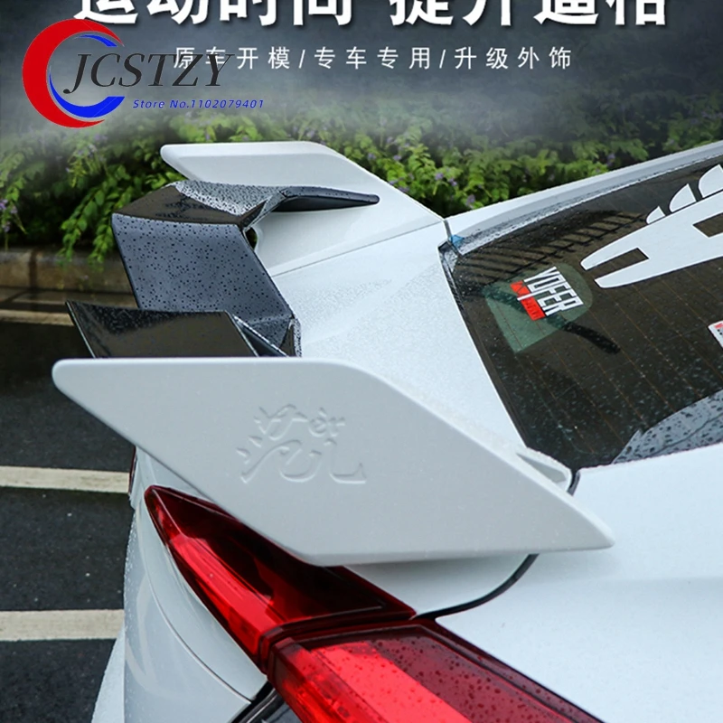 ホンダシビックスポイラー 2016 2017 2018 yofer スタイル車の装飾リアルーフ尾翼 ABS プラスチック黒パターンスポイラー