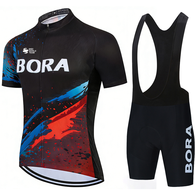 サイクリングジャージ男性セット UCI BORA 着用メンズよだれかけパンツゲルプロフェッショナルシャツマロットマン夏ショーツジャケット Mtb 服スーツ