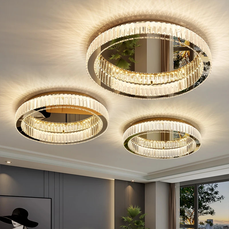 高級クリスタルシーリングランプモダンなゴールドクリスタル Led 天井シャンデリアリビングルームキッチンヴィラ寝室屋内照明装飾