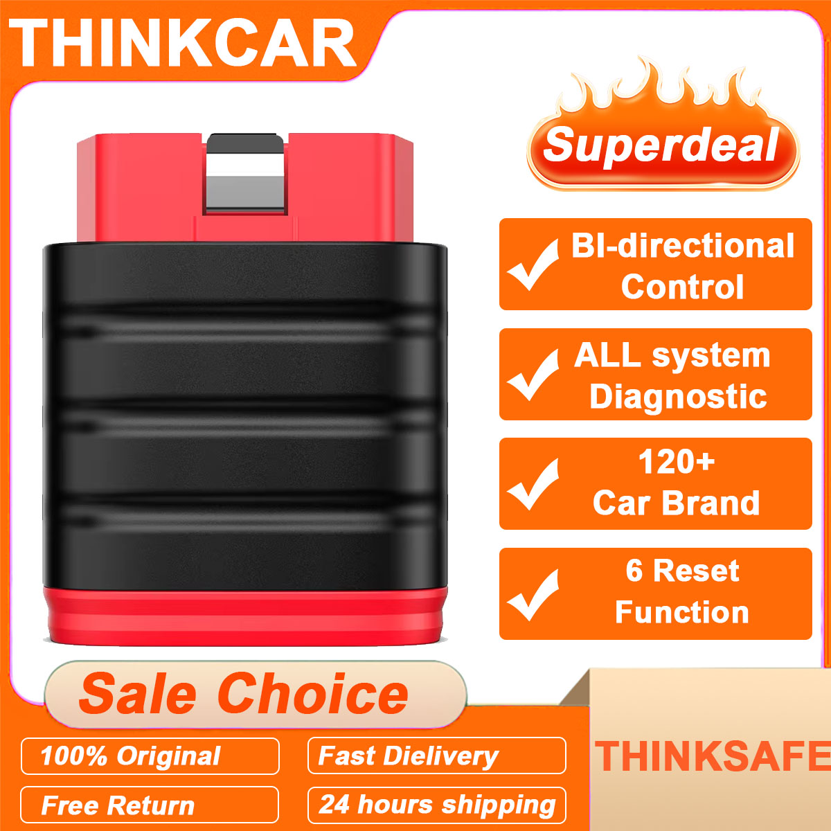 2026 Thinkcar Thinksafe OBD2 Bluetooth スキャナー コードリーダー 車双方向 全システム 6 リセット OBD 2 自動診断ツール