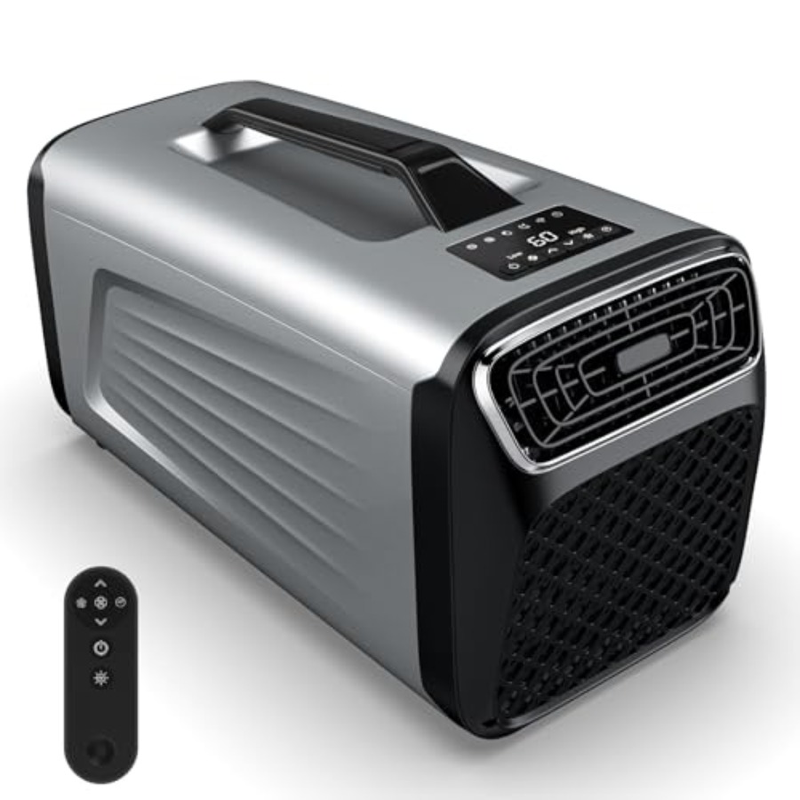 キャンプ用ポータブルテントエアコン、5200 BTU、ABSプラスチック、ホワイト、4-in-1機能、静かな400W操作、RV、トラック、G用