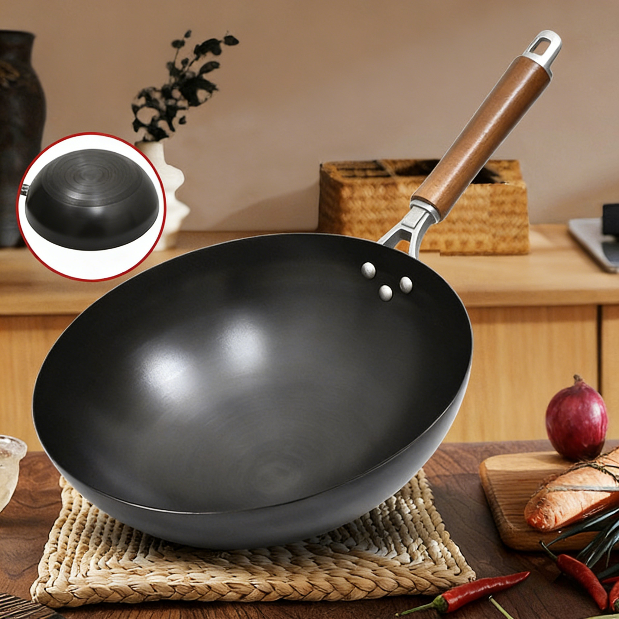 中華鍋鋳鉄パンノンコート傷つきにくいフライパンガス炊飯器調理器具パンキッチンツール