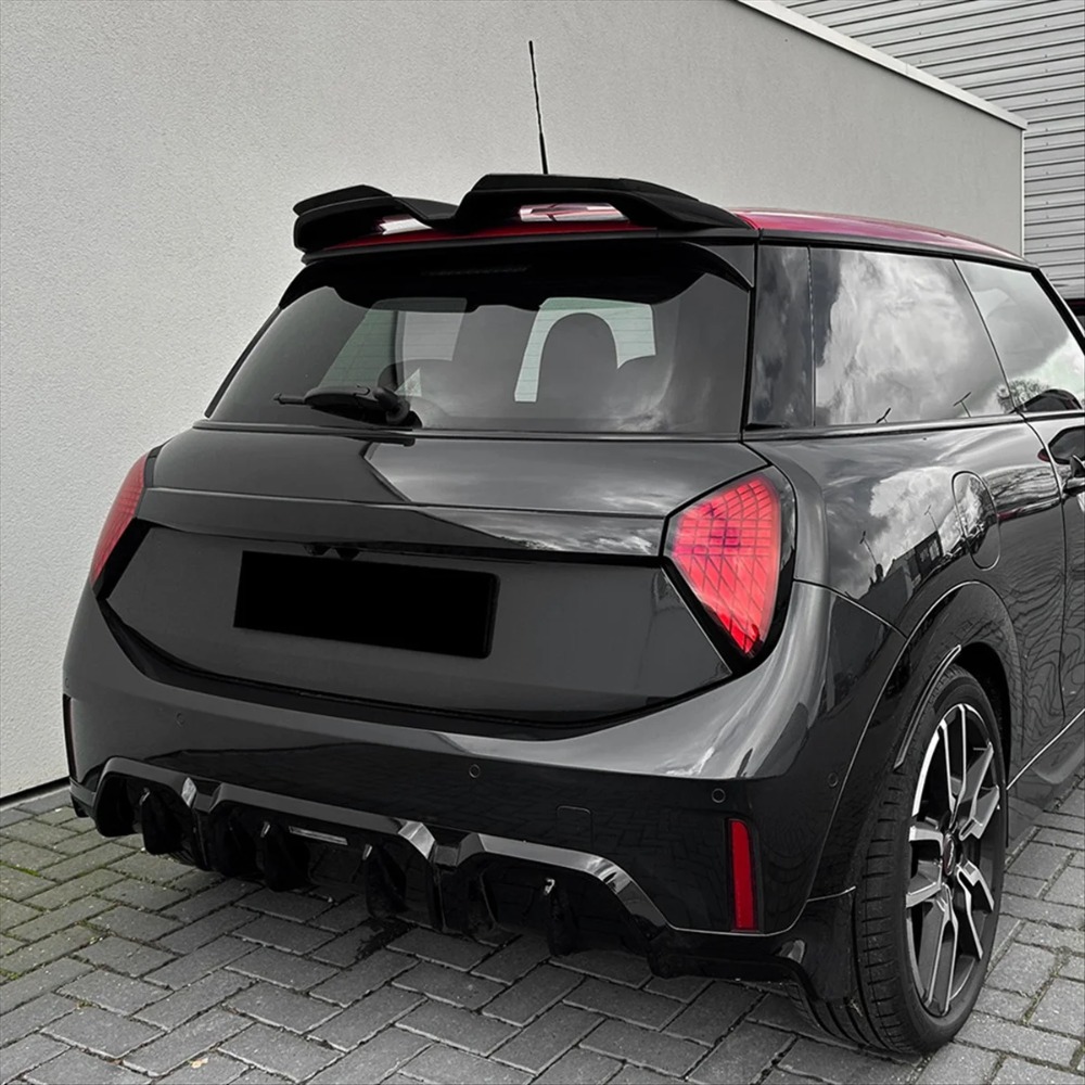 BMW ミニクーパー S JCW J01 F65 F66 2024 リアトップスプリッターリップスポイラーウイングアクセサリートランクスポイラーグロスブラック