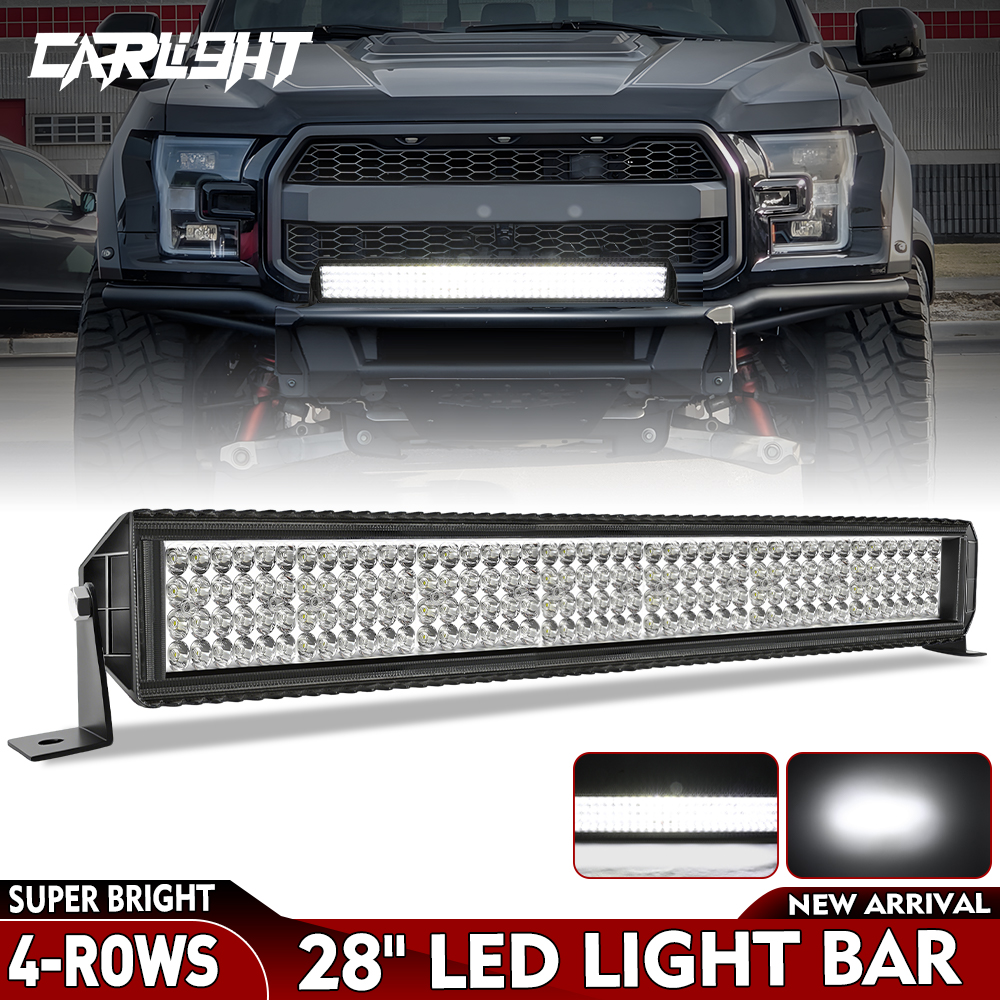 HAOLIDE 28 インチストレート 4 列 LED ライトバースポットフラッド 90000LM LED 車作業灯オフロード走行オフロード使用 ATV 12V 24V