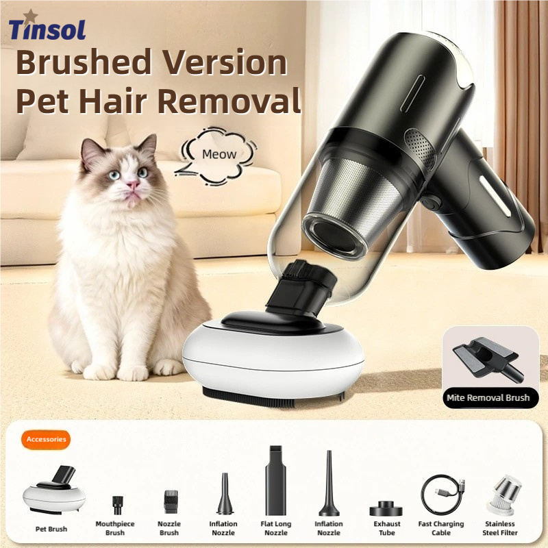 TINSOL 6-in-1 ペット掃除機 11000PA 車掃除機強力な吸引ワイヤレスポータブルホームペットの毛ダスト掃除機