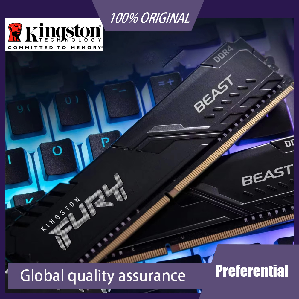 Kingston Fury Beast DDR4 16GB 3200MHz 3600MHz デスクトップメモリ​​ 288pin DIMM DDR4 RAM デスクトップメモリ​​ シングルモジュール eスポーツゲーム用