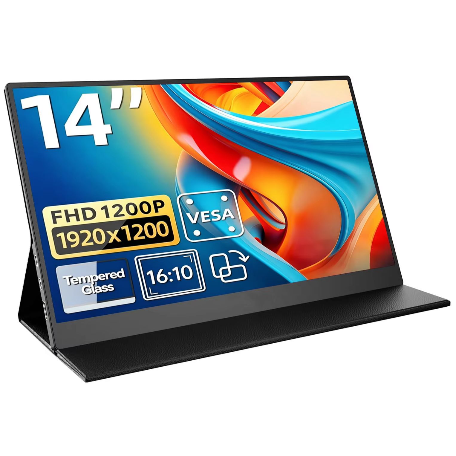 14 インチ 1920*1200P FHD ポータブルモニター 60Hz 72%sRGB IPS 16:10 1000:1 Type-C ミニ HDMI 付きラップトップ電話 PS4/5 Mac XBox TV
