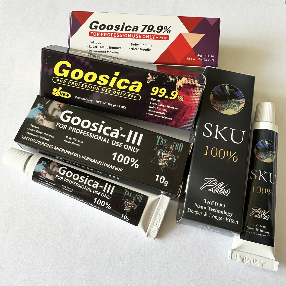 新しい 99% 100% SKU Gooscia タトゥークリームアートメイク前 Microblading ピアス眉毛唇ライナータトゥーアクセサリー 10 グラム