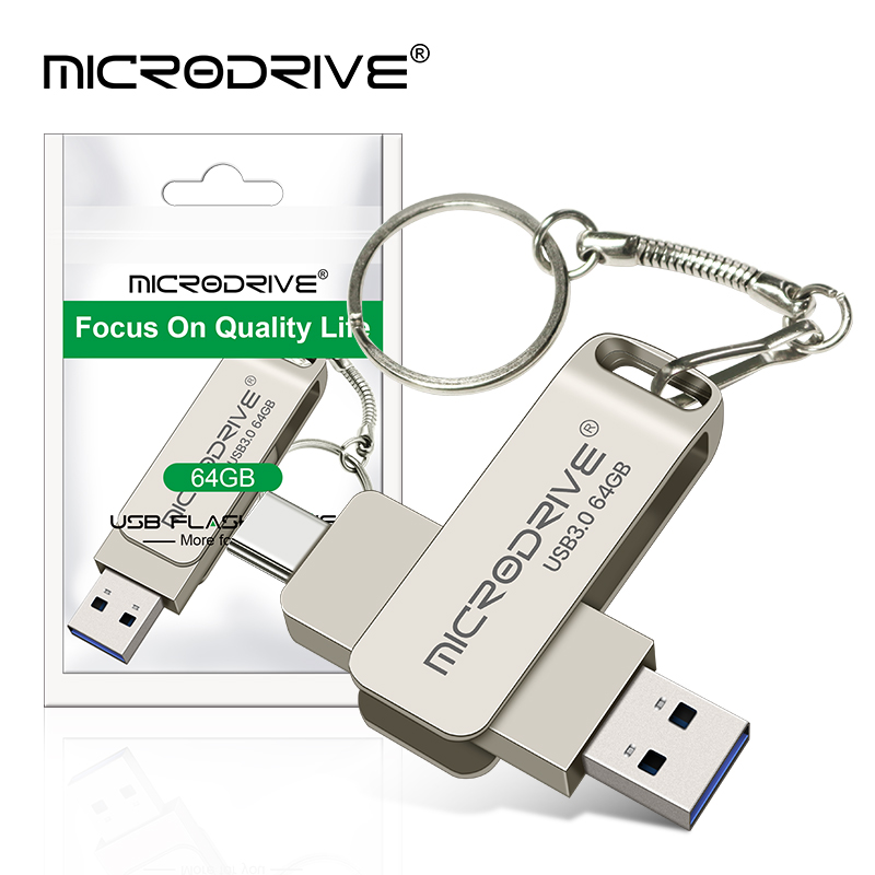 2 で 1 OTG タイプ C USB フラッシュドライブ金属メモリスティック USB 3.0 フラッシュディスク 64 ギガバイト 128 ギガバイト 256 ギガバイト USB3.0 デュアル C ペンドライブ