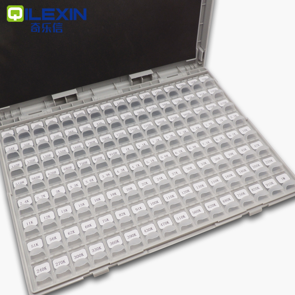 SMD 抵抗ボックス 1% 0402 0603 0805 1206 抵抗詰め合わせキットコンポーネント 128 値 0R-1M サンプルボックス