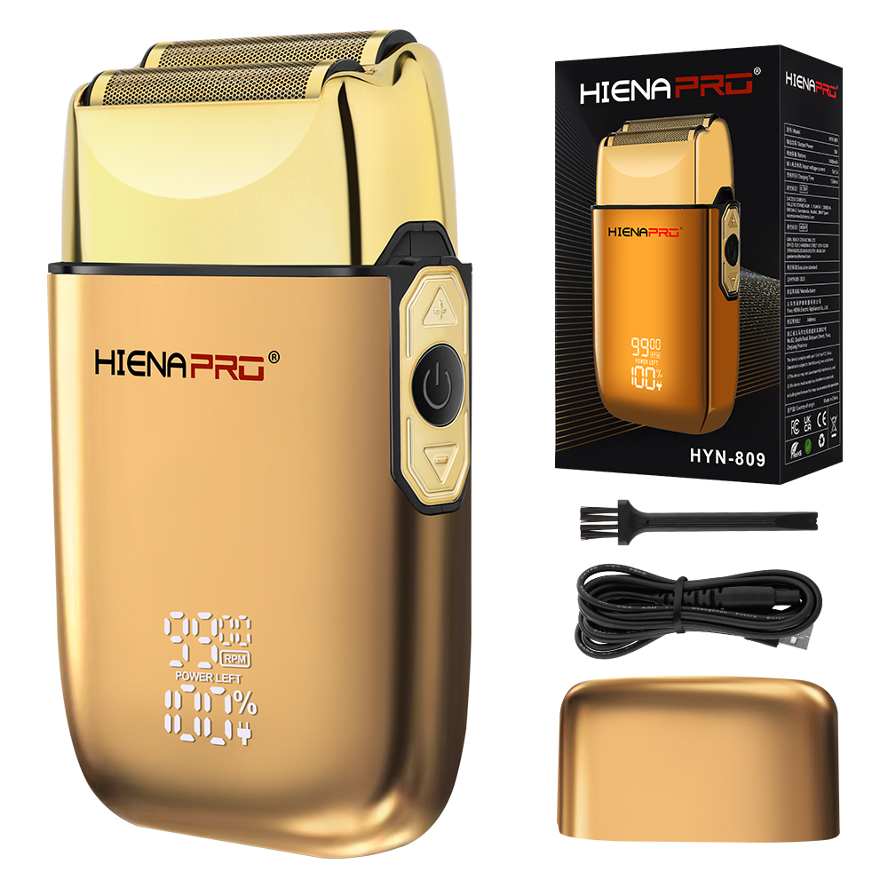 HIENA シェービングマシン男性電気シェーバーバリカン充電式金属ハウジングプロ電気シェーバー男性電気家庭用