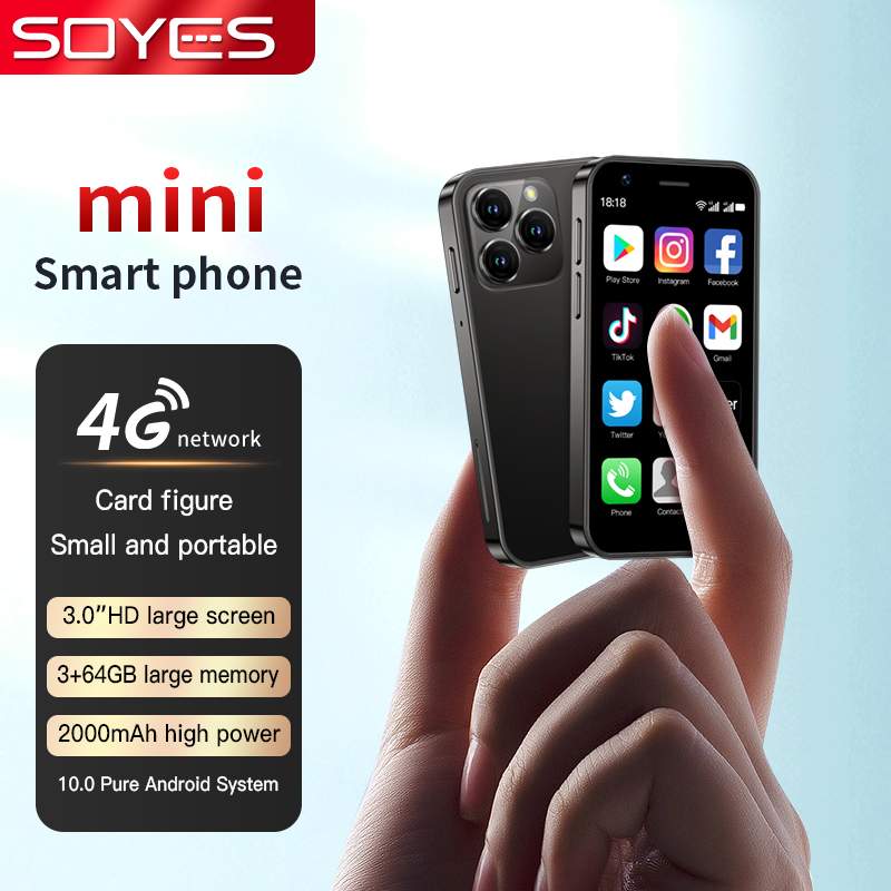 ONEMYTH XS16 ミニスマートフォン 3.0 ''スクリーン クアッドコア 2000mAh LTE 4G デュアル SIM Type-C Android 10.0 小型モバイル携帯電話