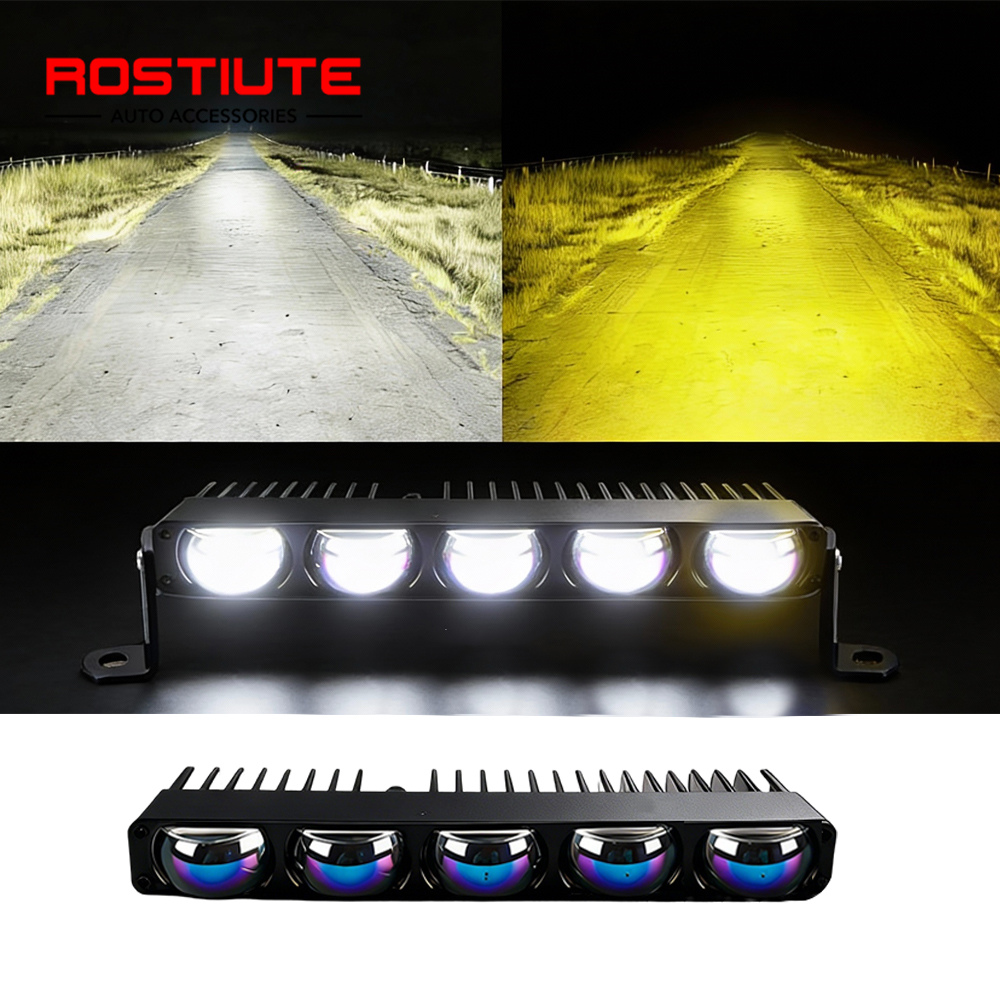 車の Led ワークライトバー 12-80V 追加スポットライトホワイトアンバー運転フォグランプグリル Led バー自動オフロードオートバイ 4x4