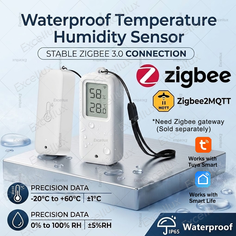 Zigbee 3.0 防水温度湿度センサー温度計湿度計アプリリモートモニター Zigbee2MQTT Alexa ゲートウェイで動作