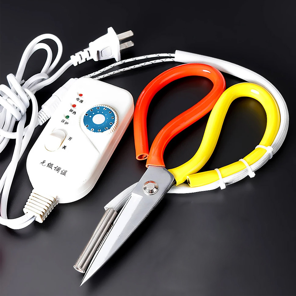 電熱ハサミ リボンジッパー用温度調節ハサミ ナイロンロープラベル トリミングハサミ テーラーハサミ