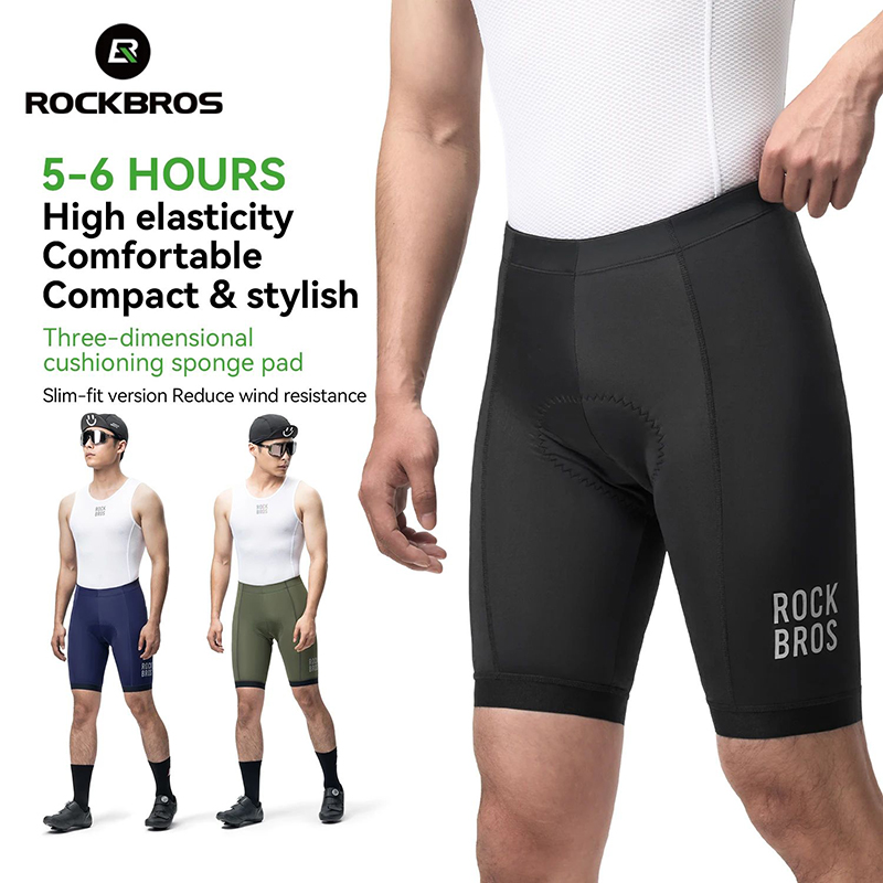 Rockbros プロフェッショナルサイクリングショーツ男性夏通気性衝撃吸収高弾性スポンジパッド MTB ロードバイクパンツ