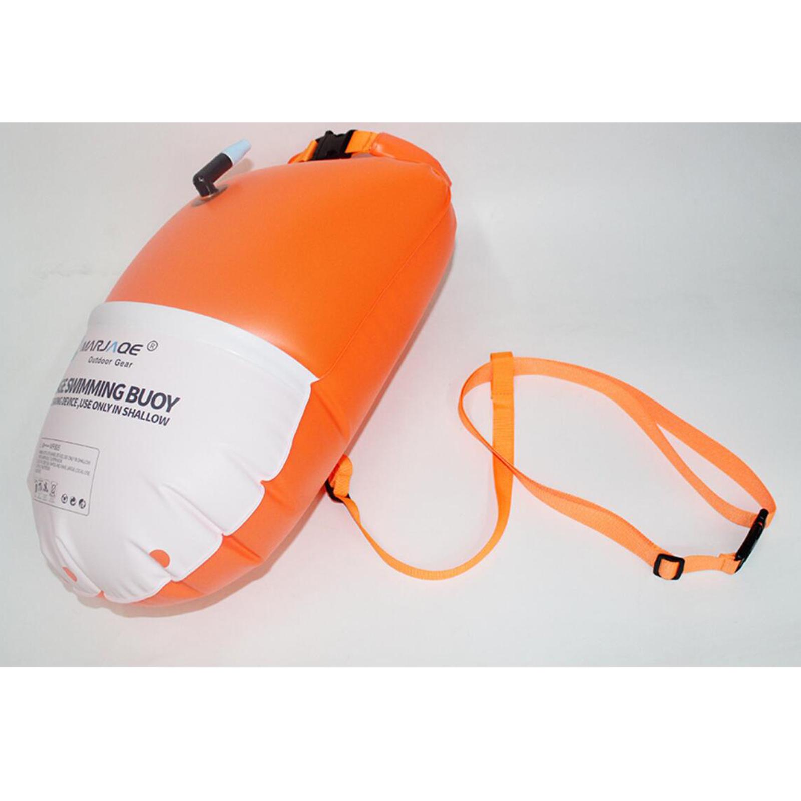 20L PVC スイムブイ フロート 調節可能なウエストベルト付き 安全バッグ インフレータブル オープンウォーター フローティングデバイス スイマー用