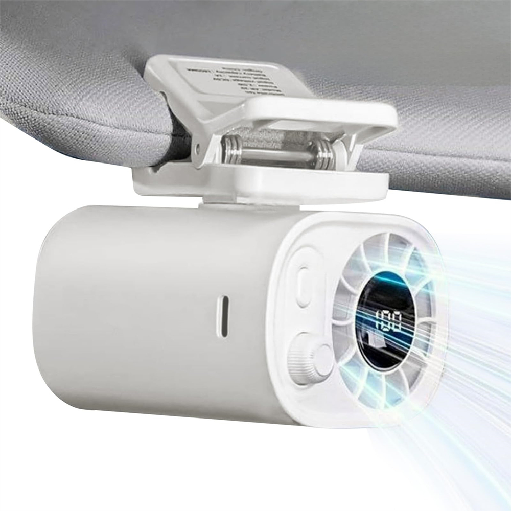 ポータブルファン車内クリップ LED ディスプレイ後部座席ファン USB 充電式強力な冷却超ミニファン