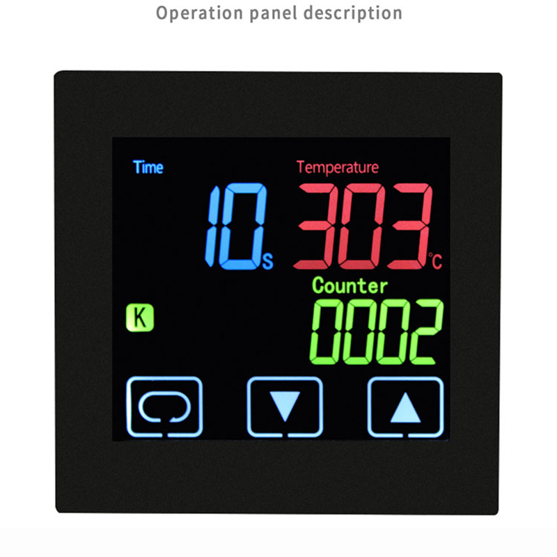 タイマーおよびカウンター機能付きヒートプレスサーモスタット LCD ディスプレイタッチスクリーン時間アラーム PID ヒートプレス温度コントローラー
