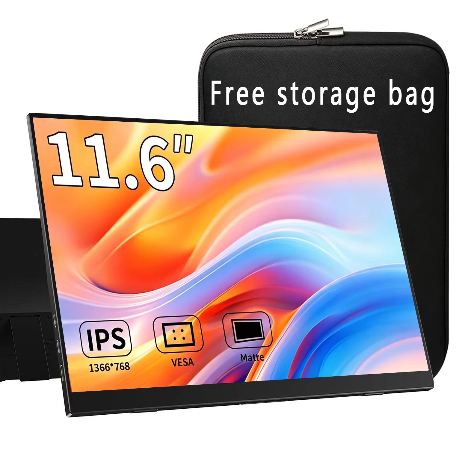 AHXJKA 11.6 インチポータブルモニター 1366*768P HD 72%sRGB タイプ C ミニ HDMI 付きラップトップ電話 PS4/5 XBox Mac TV PC Dack スイッチ