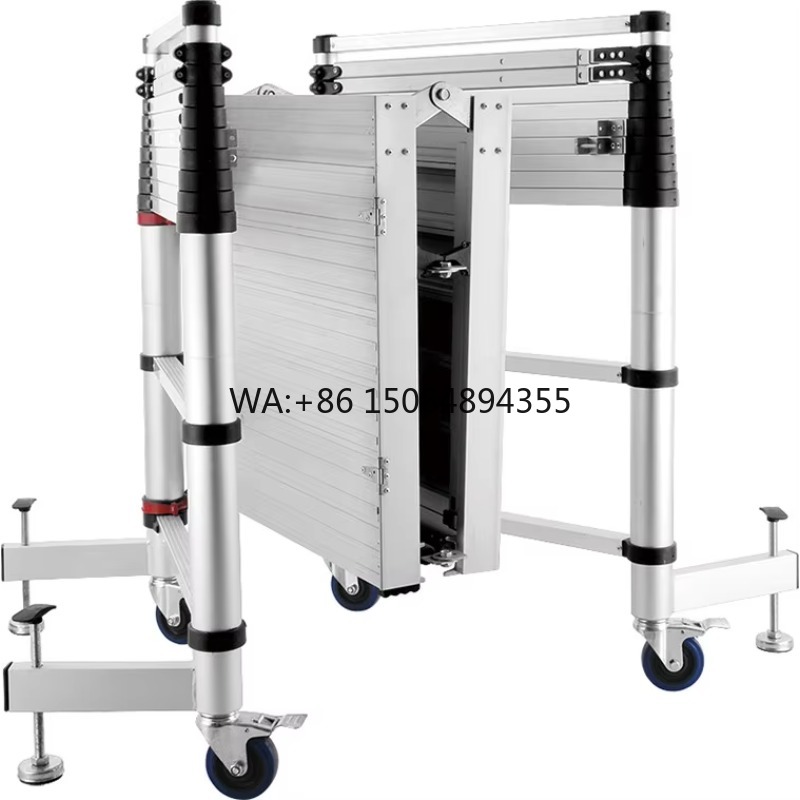 New Design Adjustable Platform Height Easy to Transportation and Storage Telescopic Folding Aluminium Scaffolding