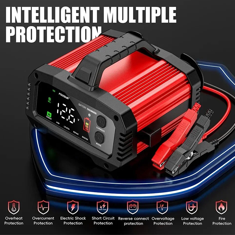 EAFC Multi-Function Truck Motorcycle Car Battery Charger Booster Mode12V 24V 25A15A Lifepo4 Lead Acid Chargers With Pulse Repair